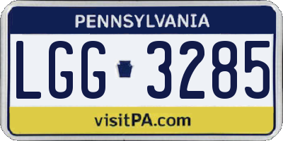 PA license plate LGG3285
