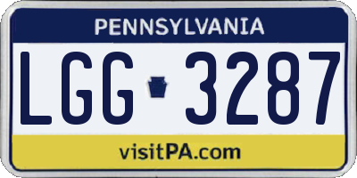 PA license plate LGG3287