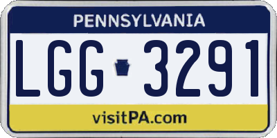 PA license plate LGG3291