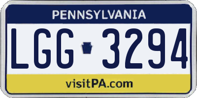 PA license plate LGG3294
