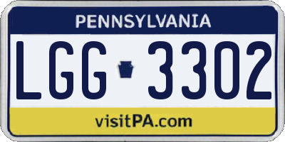 PA license plate LGG3302