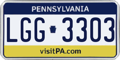 PA license plate LGG3303