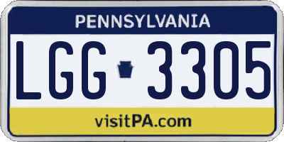 PA license plate LGG3305