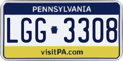 PA license plate LGG3308