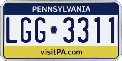 PA license plate LGG3311