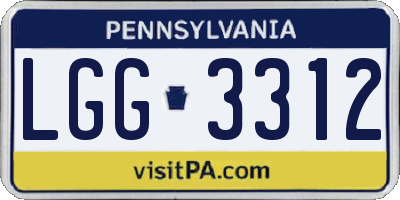 PA license plate LGG3312