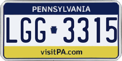PA license plate LGG3315
