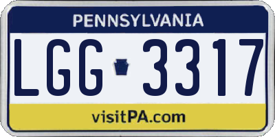 PA license plate LGG3317