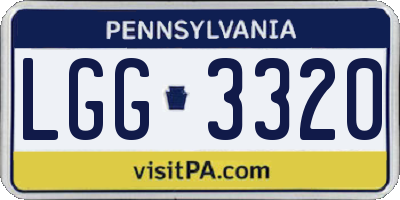 PA license plate LGG3320