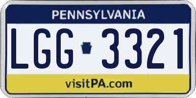 PA license plate LGG3321
