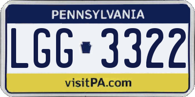 PA license plate LGG3322