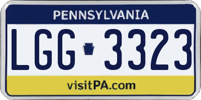 PA license plate LGG3323