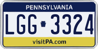 PA license plate LGG3324