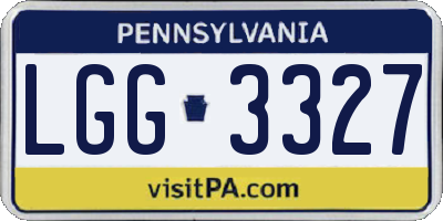PA license plate LGG3327