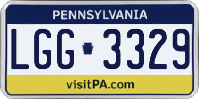 PA license plate LGG3329