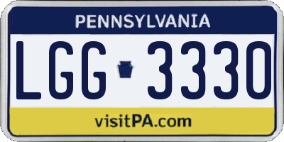 PA license plate LGG3330