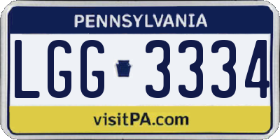 PA license plate LGG3334