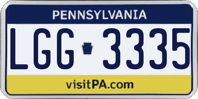 PA license plate LGG3335
