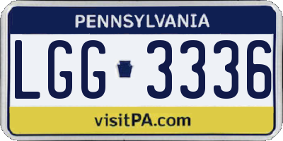 PA license plate LGG3336