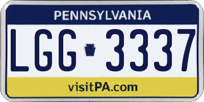PA license plate LGG3337