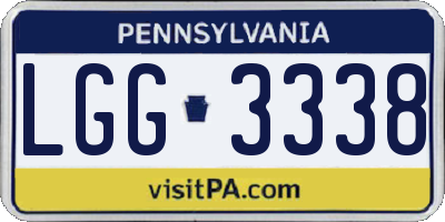 PA license plate LGG3338