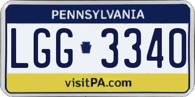 PA license plate LGG3340
