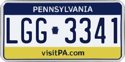PA license plate LGG3341