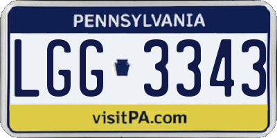 PA license plate LGG3343