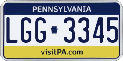 PA license plate LGG3345