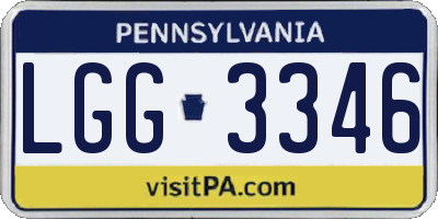 PA license plate LGG3346