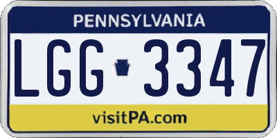 PA license plate LGG3347