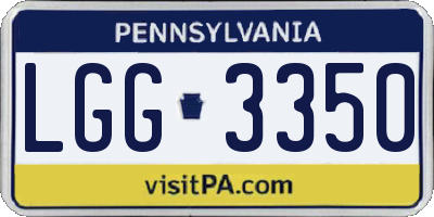 PA license plate LGG3350