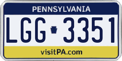 PA license plate LGG3351