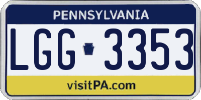 PA license plate LGG3353