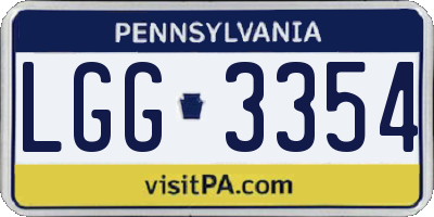 PA license plate LGG3354