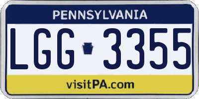 PA license plate LGG3355