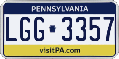PA license plate LGG3357