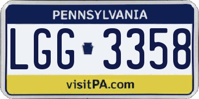 PA license plate LGG3358