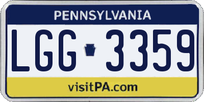 PA license plate LGG3359