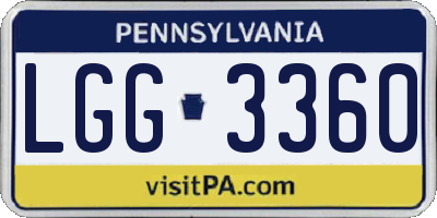 PA license plate LGG3360