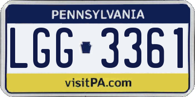 PA license plate LGG3361