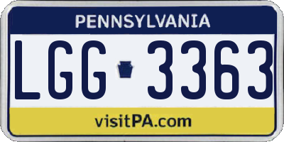PA license plate LGG3363