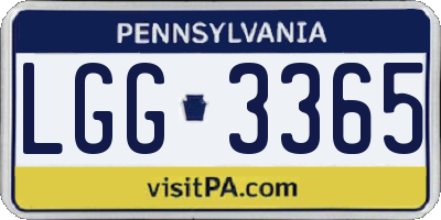 PA license plate LGG3365