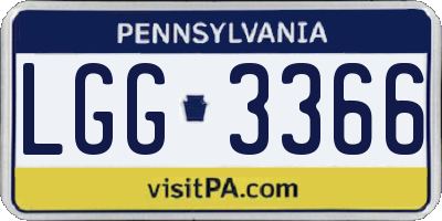 PA license plate LGG3366