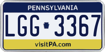 PA license plate LGG3367