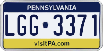 PA license plate LGG3371