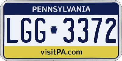 PA license plate LGG3372