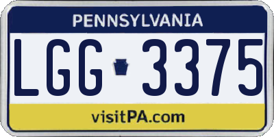 PA license plate LGG3375