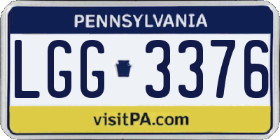 PA license plate LGG3376