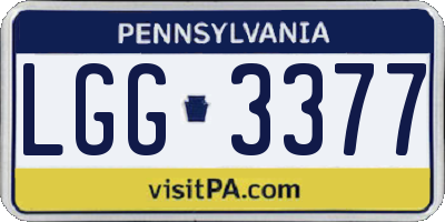 PA license plate LGG3377
